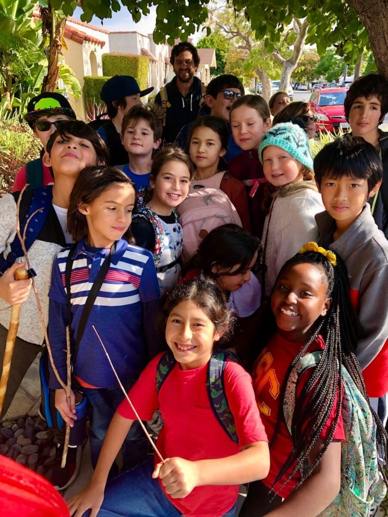 maple village waldorf school group of students outside