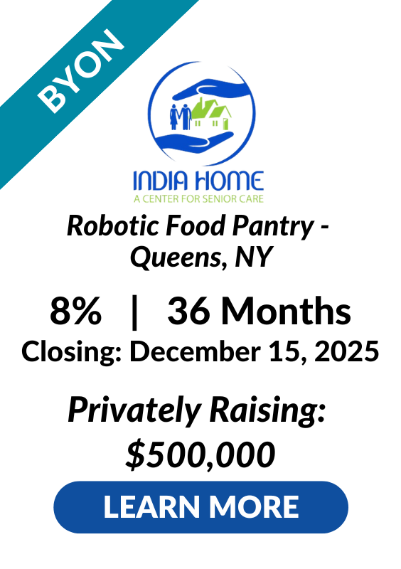 LENDonate Investment Tombstone for Robotic Food Pantry