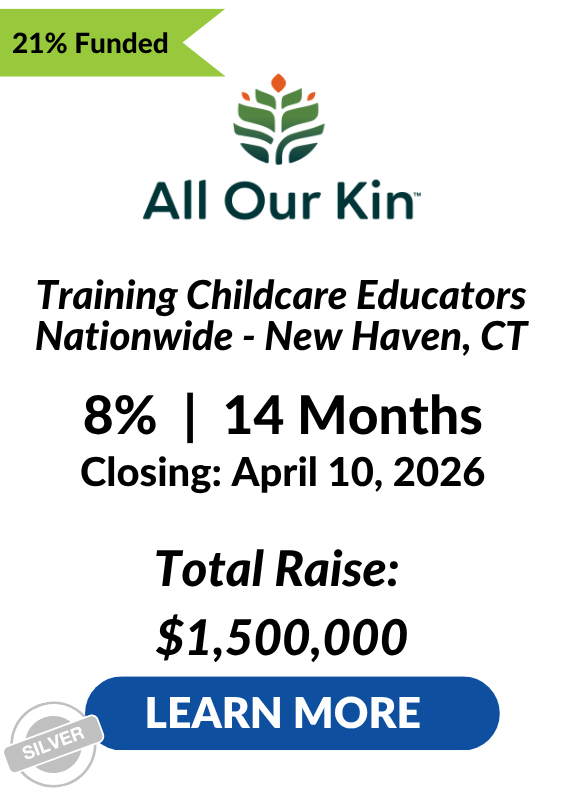 All Our Kin - LENDonate Investment Tombstone - Closing April 10 2026 - 21 percent funded