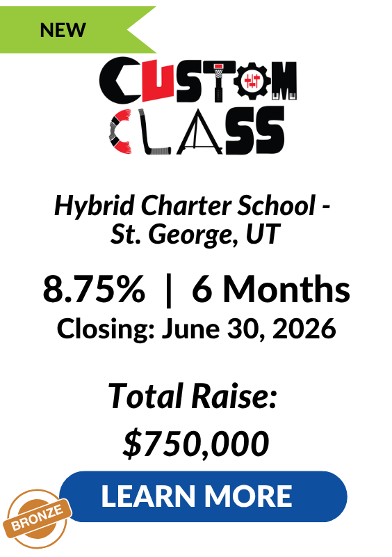 Custom Class Charter School in St George Utah LENDonate Investment Tombstone