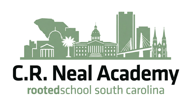 C R Neal Academy Rooted School South Carolina Logo