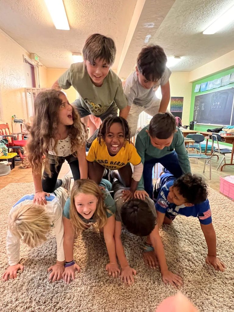 Maple Village Waldorf School Student gathering for a fun picture